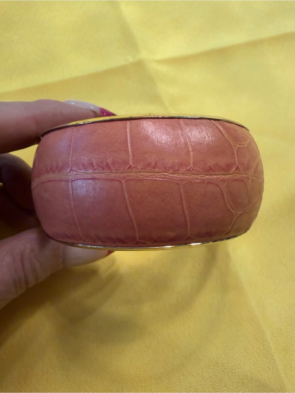 Park Lane Tangerine Faux Leather Cuff Bracelet Retired $42